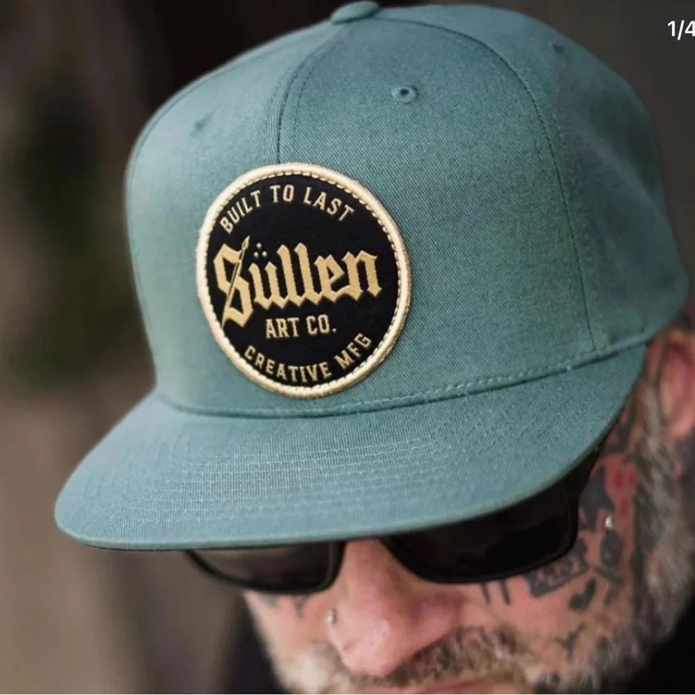 Sullen Men's Tattoo Lifestyle Factory Snapback Adjustable Hat (Fog) - Picture 2 of 4